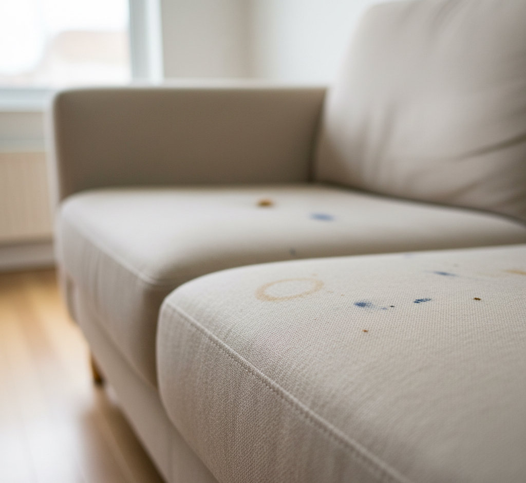 Canapé sale avant nettoyage